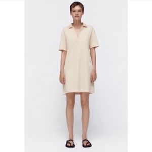 Zara Cream Cotton Polo‎ Collared Shirt Old Money Dress Size S